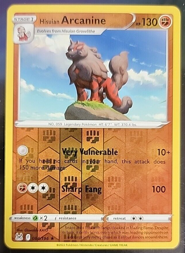 Pokemon - Hisuian Arcanine TG08/TG30 - Origen Perdido - Galer A De