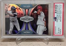 2019 Topps Chrome Greatness Returns HANK AARON MIKE TROUT PSA 10