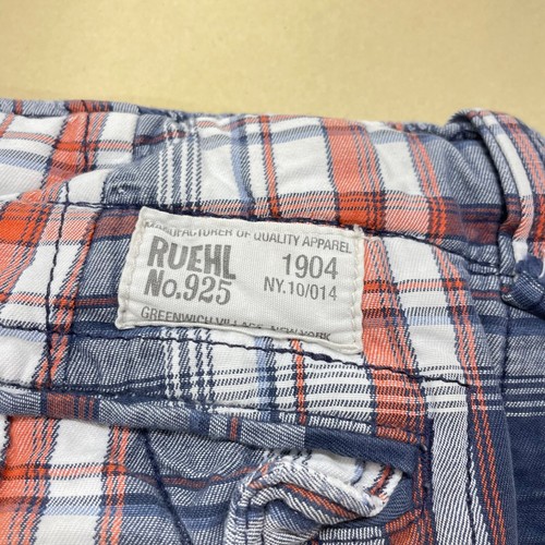 Ruehl No. 925 Mens Size 28 Heavy Cotton Distressed Button Fly Plaid Shorts Cargo - Picture 12 of 15