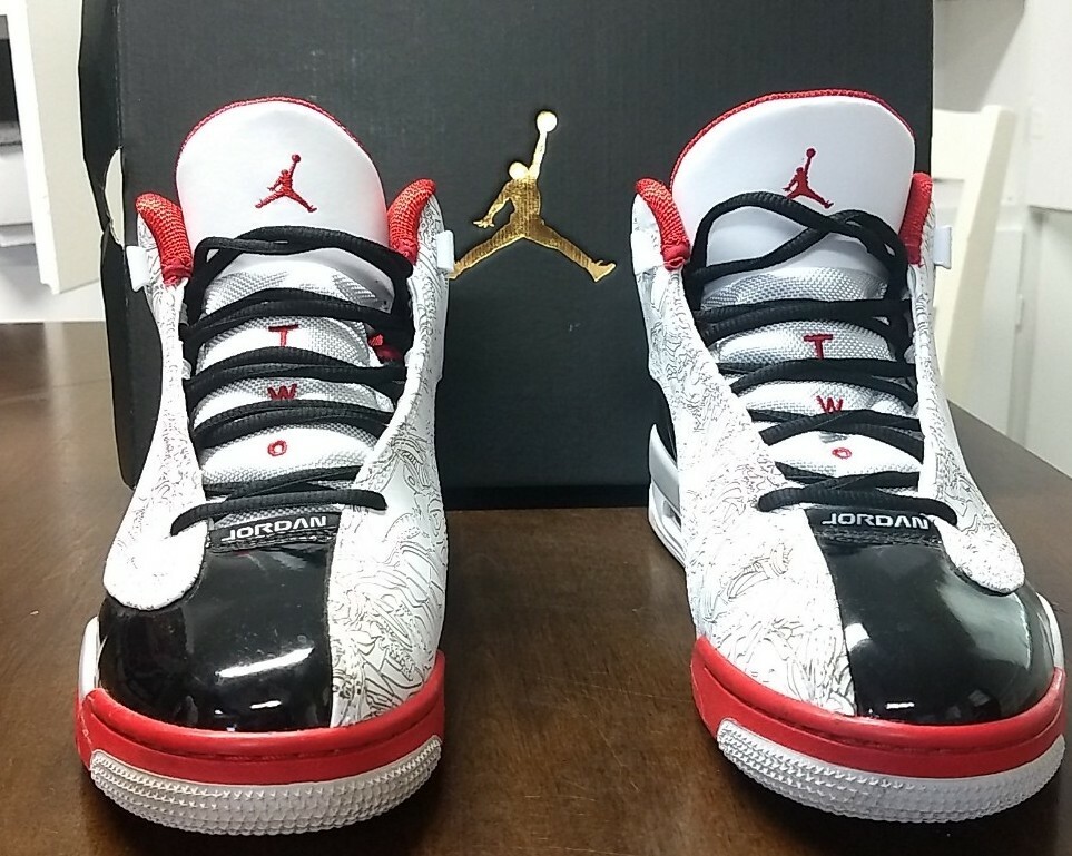 nike air jordan dub zero og white black red laser