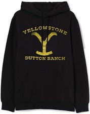 Yellowstone Dutton Ranch Large Logo Men's Pullover Hoodie, Black