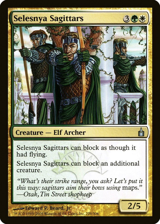 mtg selesnya cards Selesnya Sagittars [Ravnica: City of Guilds] Magic MTG