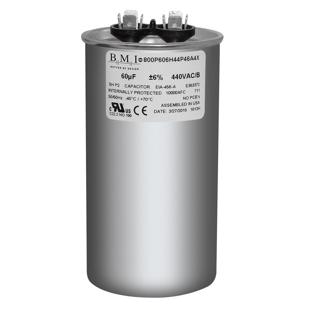 60 uF MFD 370 440 VAC Round Electric Motor Run Oil Filled 60 uF MFD 370 440 VAC Round Electric Motor Run Oil Filled