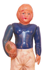 Football Player Celluloid Toy Navy Blue White Japan 1940s-50s 4