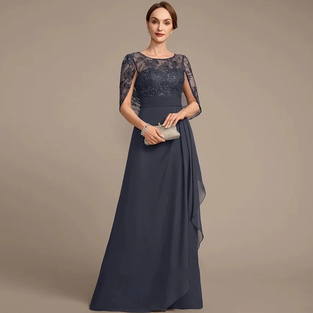 Scoop Neck Mother of the Bride Dresses Appliques Chiffon Wedding Party Gowns  HOT | eBay