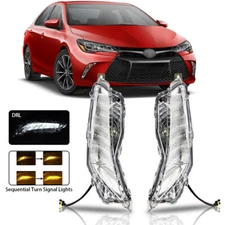 Fit 2015 16 2017 Toyota Camry LE SE Front Fog Lights Sequential Turn Signal Lamp