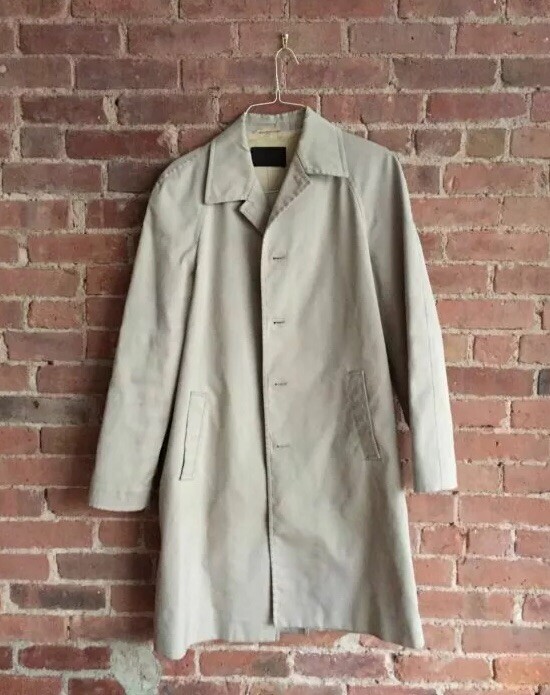 Vintage Prada MEN'S Beige Rain Jacket/Coat, Size Medium