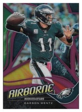 E406 CARSON WENTZ 2019 ROOKIES & STARS AIRBORNE PRIZM 5/35 EAGLES RARE SP