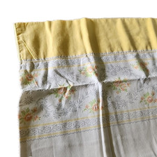 Vintage Pillowcase White  Yellow Floral Cotton - Standard