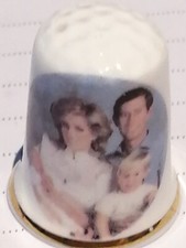 Unusual Vintage Old Fine Bone China Thimble English Royals Collection The Wales'