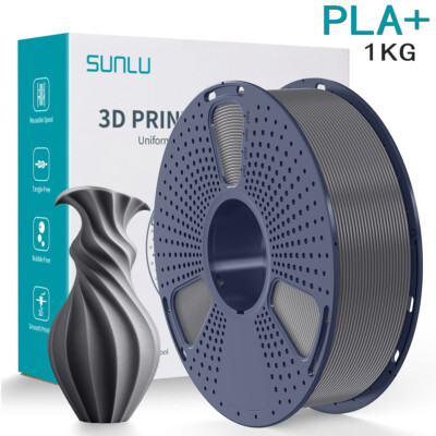 SUNLU 1KG Gray PLA+ 3D Printer Filament 1.75mm PLA Plus For FDM 3D Printers