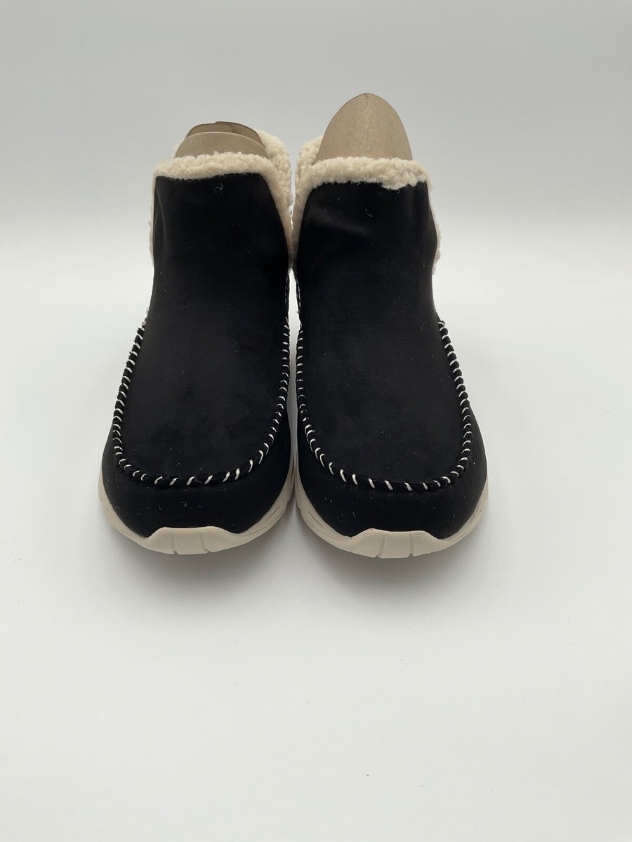 Easy Spirit Woman's Bennet Black/ White Comfort Wool Lined Boot