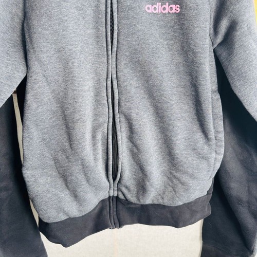 Adidas Tri Color Track Jacket - KIDS 2XS Gray Pink Activewear Bomber Youth - Picture 4 of 8