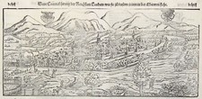 Landau Palatinat Vue Générale Original Gravure sur Bois Münster 1598