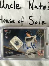 AUTO/BASE RELIC Aaron Judge 2017 RC Topps Now 1st Post HR Baseball Card #35/49
