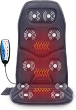 Back Massager with Heat, 10 Motors Vibration Seat Massager, Seat Cushion-Gray