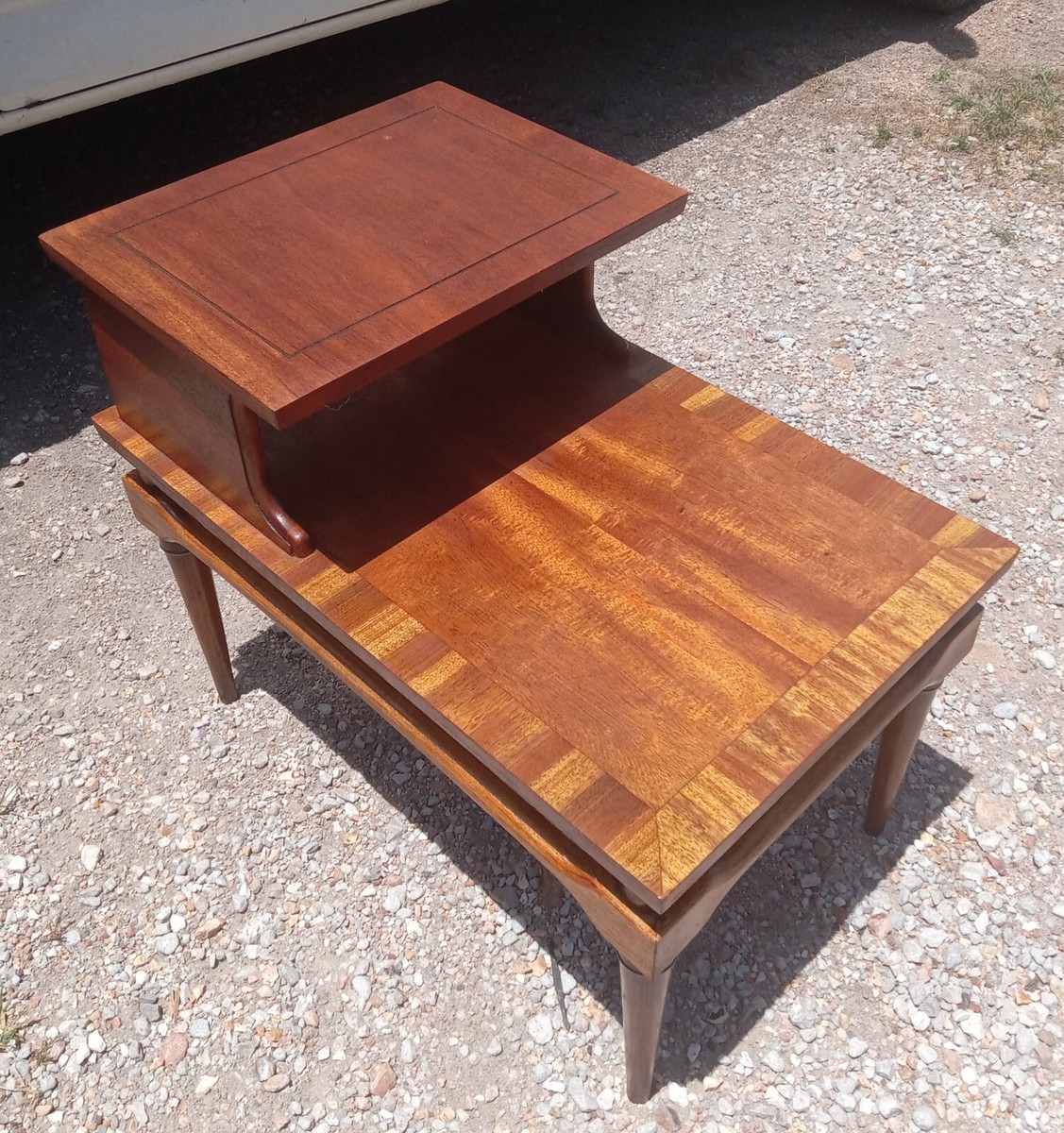 １*s様 ★US Vintage 50s Step Table Vintage 1950s Soild Maple Wood Step-Back Side Tables, a Pair
