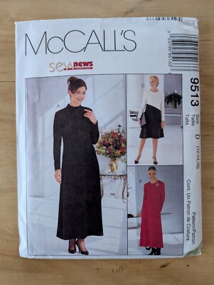 McCall's 9513 Women's Dress Pattern Two Lengths for Knits Size 12-16 Uncut