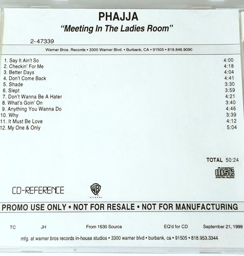 PHAJJA MEETING IN THE LADIES ROOM PROMO CD HIPHOP FUNK MODERN SOUL DEMO R&B lp - Bild 1 von 11
