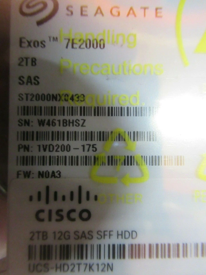 Seagate 2TB Enterprise Capacity 2.5" 7.2K SAS 12Gb/s ST2000NX0433 1VD200-175 - Image 3 of 4