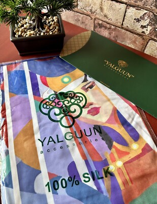 YALGUUN ACCESSORIES 100% SILK WOMEN LADY SCARF 110 X 110cm MADE IN MONGOLIA