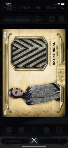 Topps Star Wars Digital Card Trader Gold FA Bazine Netal Dress Relic Insert - Picture 1 of 1