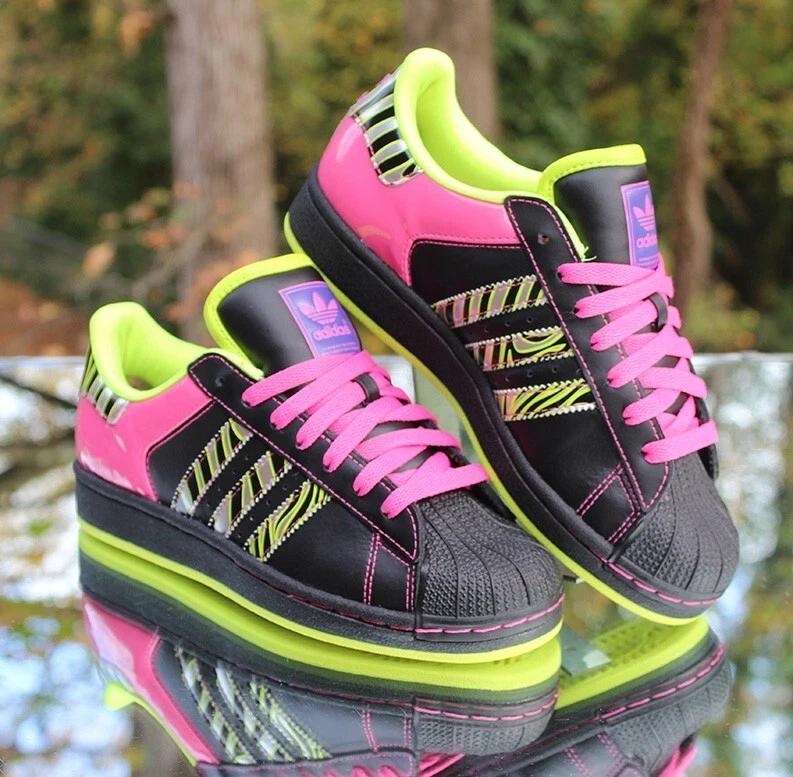 Adidas Superstar II Zebra 2009 para mujer 6,5 negro rosa neón personalizado G06328 Foto 3 de 4