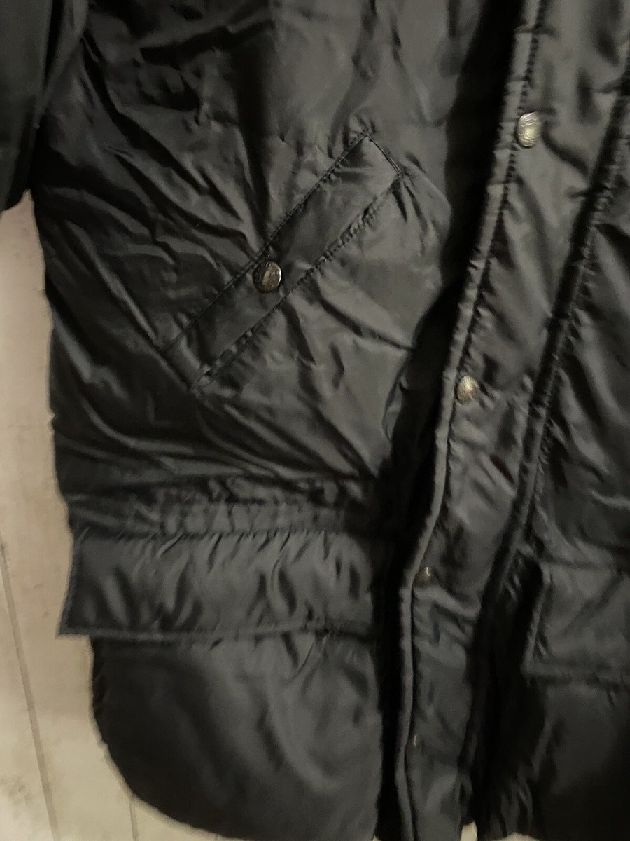 Vtg 90s Men's Polo Sport Reversible Down Full Zip Coat Black And