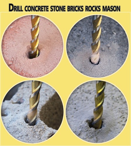 Masonry Drill Bit Set 5/32" Carbide Tip Golden Flute Concrete Drill Bits-20Pcs - Picture 11 of 11