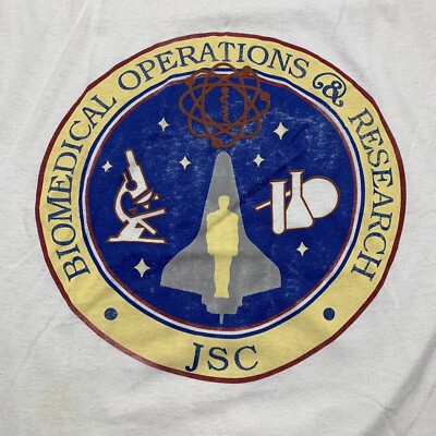 Vintage JSC Biomedical Operations and Research T Shirt USA Made Scientific Large