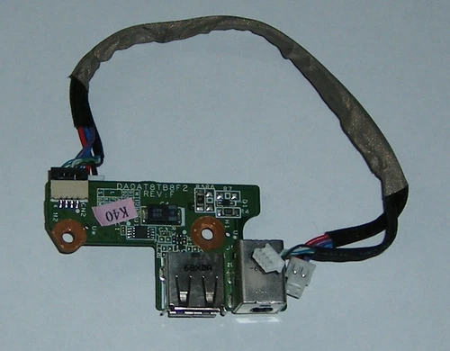 HP DV6000, Compaq F700 DC Jack, Power, USB Board DAOAT8TB8F2 - P/N: 431445-001