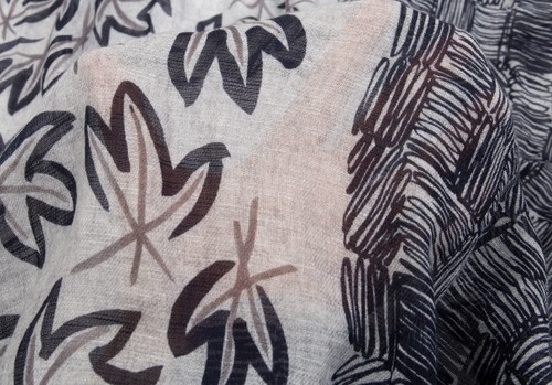 GIERREMILANO for Papas plus Leaf Pattern Cotton Linen Stole(K-83700) - Picture 5 of 7
