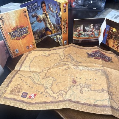 Sid Meiers Pirates (PC, 2004) Discs, Manuals, Box, Map Poster.