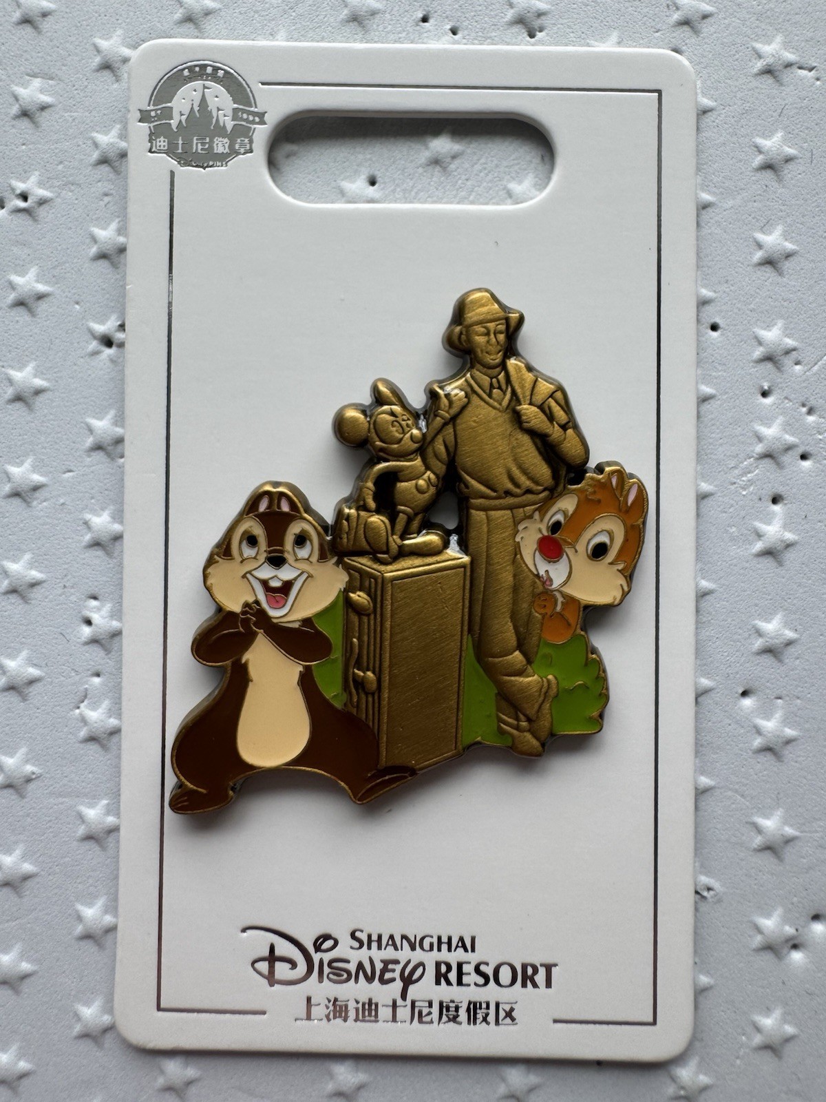 Shanghai Disney Chip & Dale Walt Disney Mickey Statue Pin
