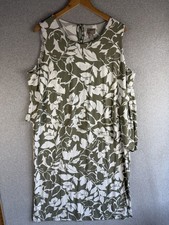 Chicos Dress Womens 3 Floral Garden Mature Cocktail Boho Elegant Liquid Knit 