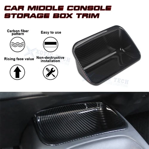 Carbon Fiber Style Storage Box Cover Trim Decoration For Toyota Corolla 2020-up