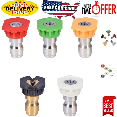 #ad Versatile Stainless Steel Pressure Washer Nozzles Multiple Angles Included $17.99