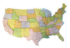 United States Puzzle - Rand McNally Map Selchow  Righter Co US 50 pcs  State