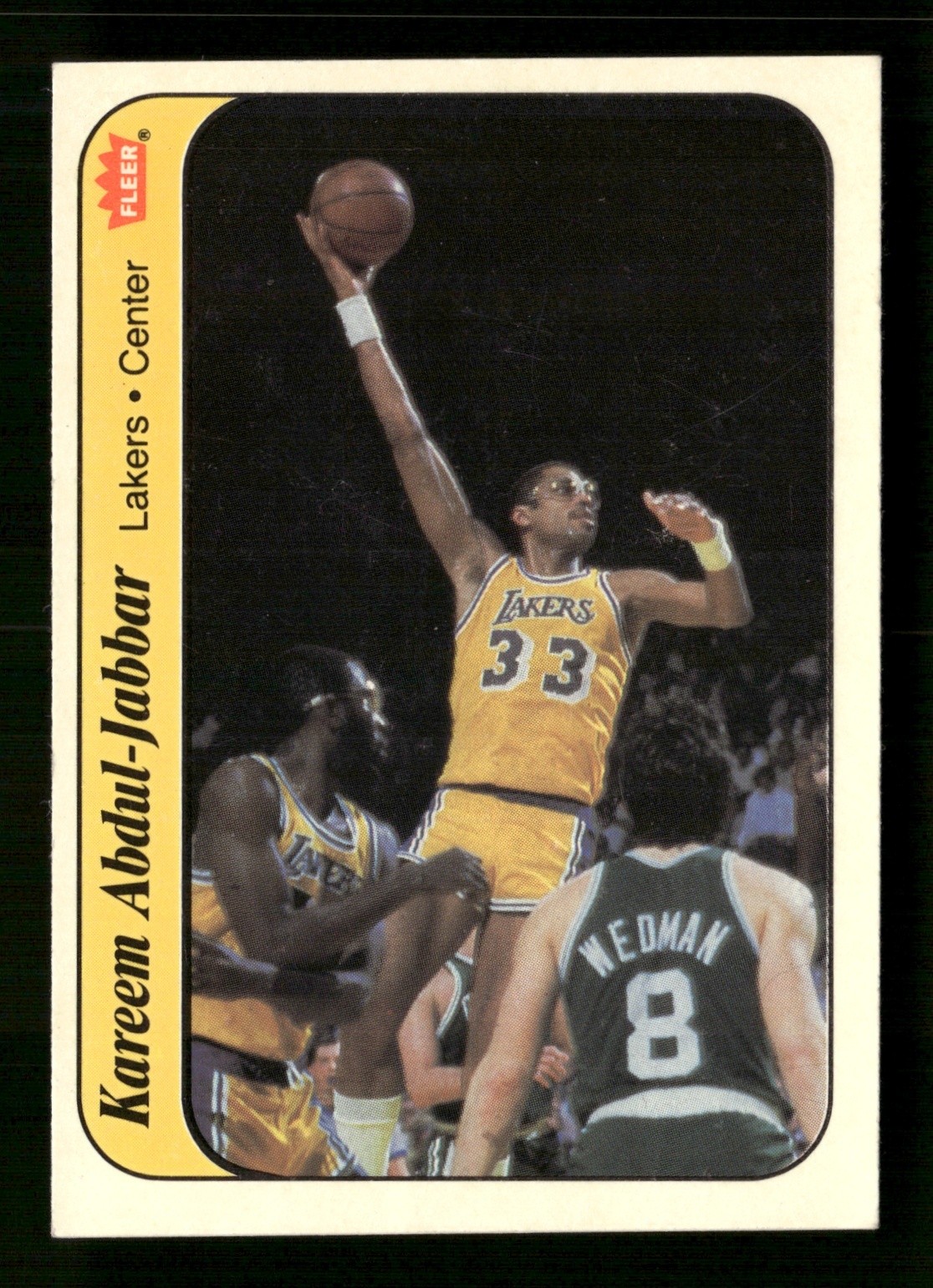 1986 FLEER STICKERS #1 KAREEM ABDUL-JABBAR LAKERS