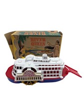 Vintage Marx River Queen Paddle Wheel Steamer Boat With Original Box Old Toy