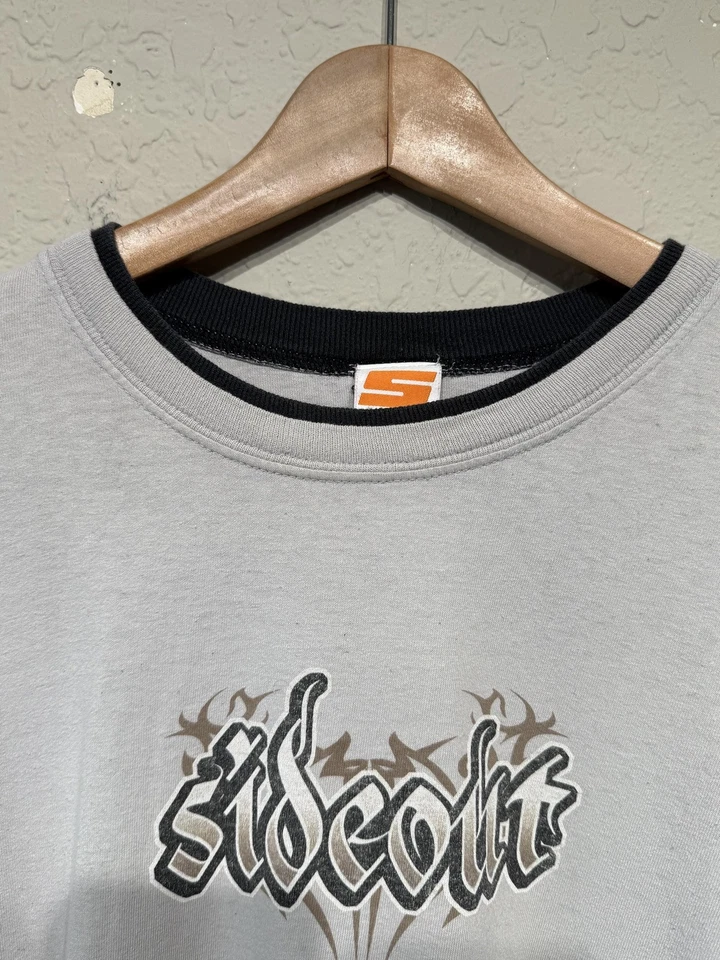 Camisa Sideout Y2K Hombre Grande Gris Negra En Capas Térmica Manga Larga Gráfico Surf Foto 4 de 4