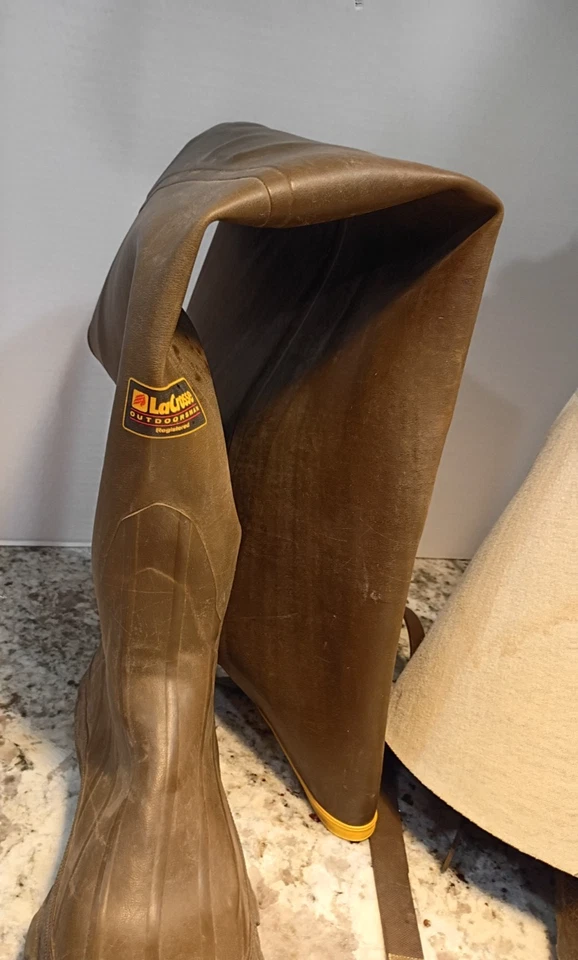 Lacrosse Outdoorsmen VTG Hip Rubber Boots Waterfowl Hunting Guessing 9/10 Men's - Image 4 of 4