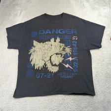 Travis Scott Cactus Jack For Fragment Danger Tee Authentic Size XL Black T Shirt