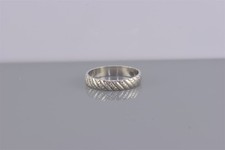 Native American Sterling Silver Slanted Rib Patterned Band Ring 925 Sz: 7