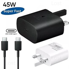 45W Super Fast Charger Adapter Plug & Cable For Samsung Galaxy S22 S23 S24 S25+