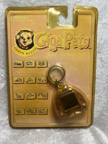 Vintage Giga Pets Compu Kitty Virtual Pet - 71-612, Tiger Electronics Sealed