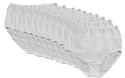 M&S Damen Slips 100% Baumwolle Vollständig Weiß (10er Pack)