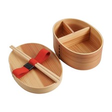 Bento Lunch Box with Chopsticks Wooden Bento Lunch Box Lightweight for Students