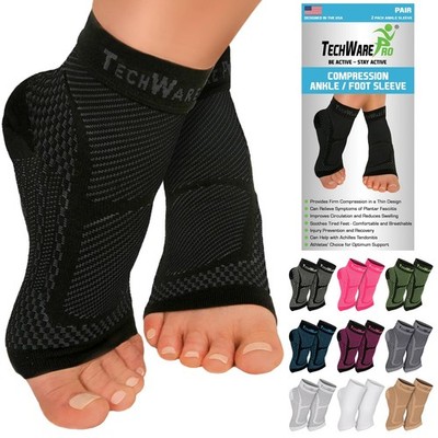 Ankle Brace Compression Sleeve - Relieves Achilles Tendonitis, Joint Pain. Pl...
