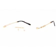 Charriol Men's Eyeglasses Rimless Shiny Gold Rectangular Titanium PC75103 C01